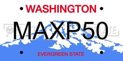 MAXP50 Washington License Plate