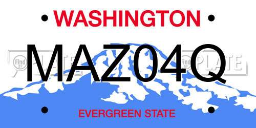 MAZ04Q Washington License Plate