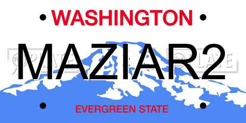 MAZIAR2 Washington License Plate