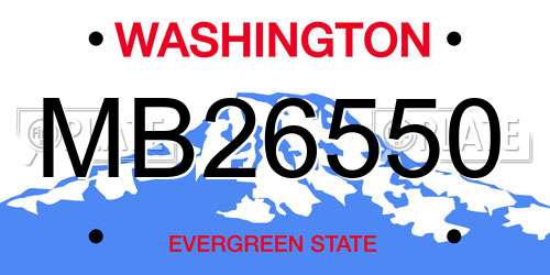 MB26550 Washington License Plate