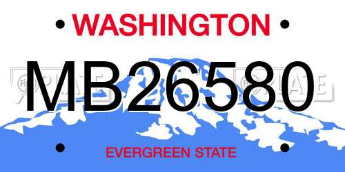 MB26580 Washington License Plate