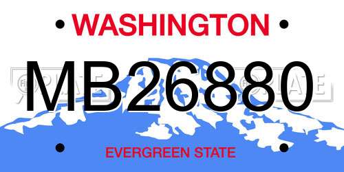 MB26880 Washington License Plate