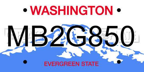 MB2G850 Washington License Plate