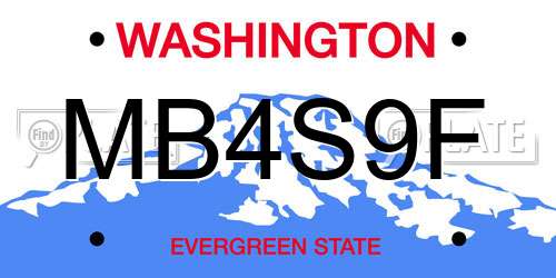 MB4S9F Washington License Plate