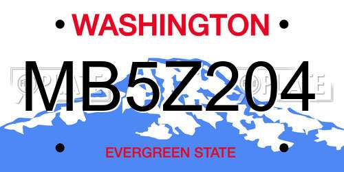 MB5Z204 Washington License Plate