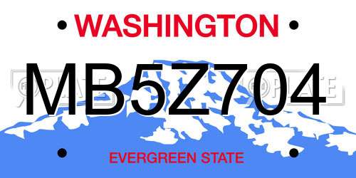 MB5Z704 Washington License Plate