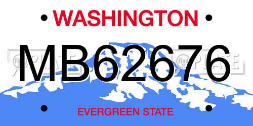 MB62676 Washington License Plate