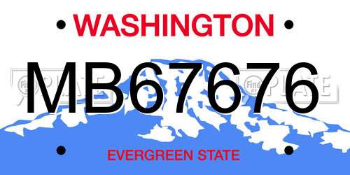 MB67676 Washington License Plate