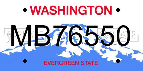 MB76550 Washington License Plate
