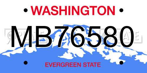 MB76580 Washington License Plate