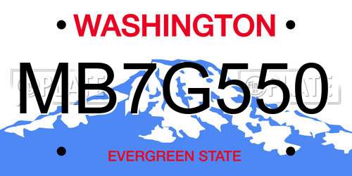 MB7G550 Washington License Plate