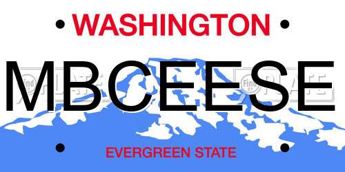 MBCEESE Washington License Plate