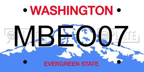 MBEO07 Washington License Plate