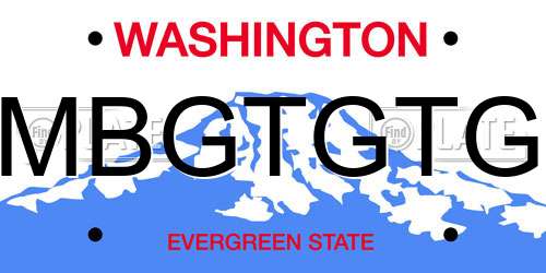 MBGTGTG Washington License Plate