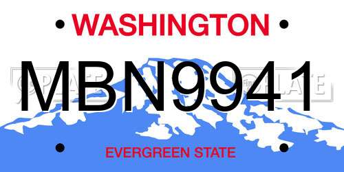 MBN9941 Washington License Plate