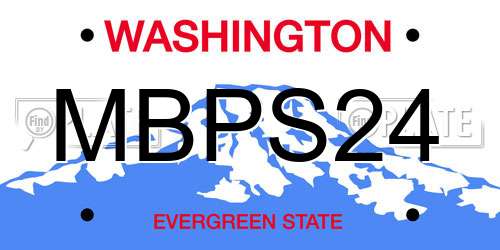 MBPS24 Washington License Plate