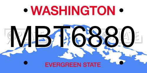 MBT6880 Washington License Plate