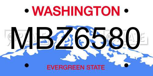 MBZ6580 Washington License Plate