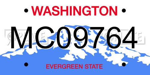 MC09764 Washington License Plate