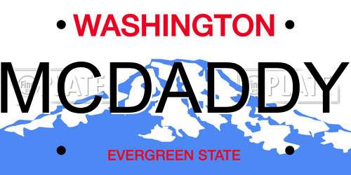 MCDADDY Washington License Plate