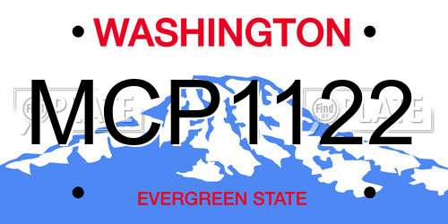 MCP1122 Washington License Plate