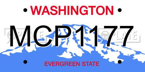 MCP1177 Washington License Plate