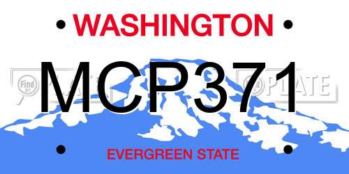 MCP371 Washington License Plate