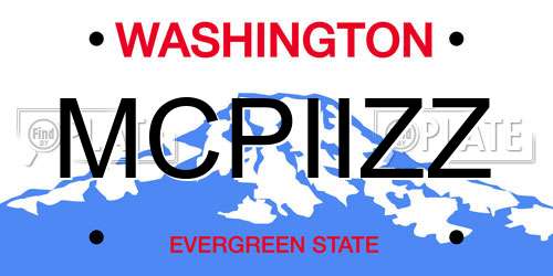 MCPIIZZ Washington License Plate