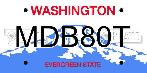 MDB80T Washington License Plate