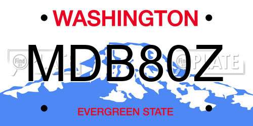 MDB80Z Washington License Plate