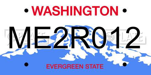 ME2R012 Washington License Plate