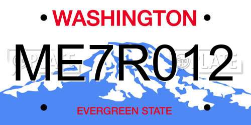 ME7R012 Washington License Plate