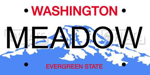 MEADOW Washington License Plate