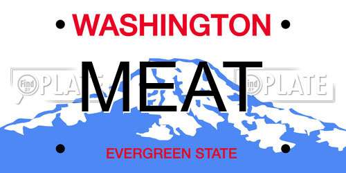 MEAT Washington License Plate