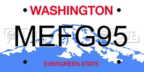 MEFG95 Washington License Plate