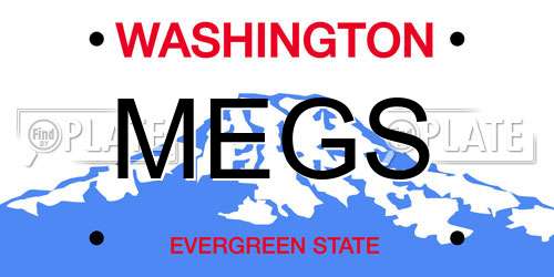 MEGS Washington License Plate
