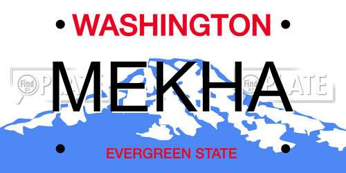 MEKHA Washington License Plate