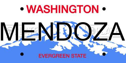 MENDOZA Washington License Plate