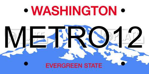 METRO12 Washington License Plate