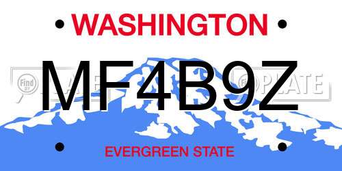MF4B9Z Washington License Plate