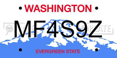 MF4S9Z Washington License Plate
