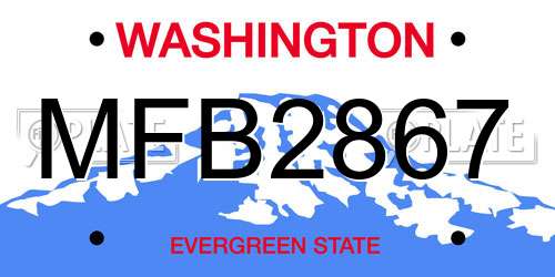 MFB2867 Washington License Plate