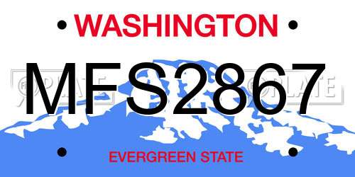 MFS2867 Washington License Plate