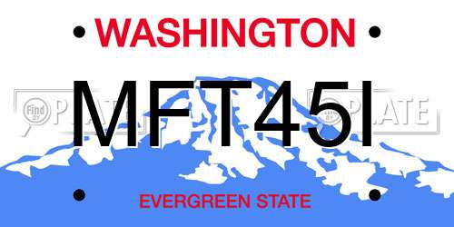 MFT45I Washington License Plate