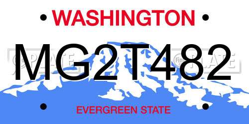 MG2T482 Washington License Plate