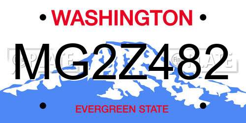 MG2Z482 Washington License Plate