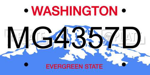 MG4357D Washington License Plate