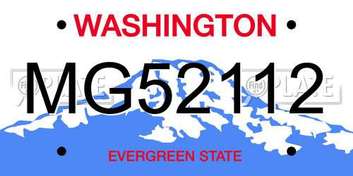 MG52112 Washington License Plate