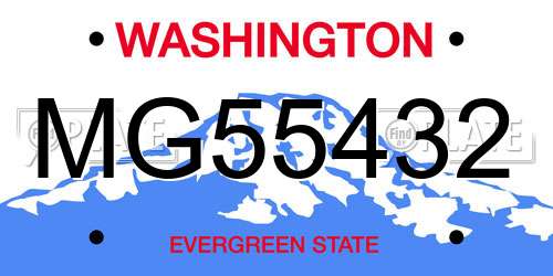 MG55432 Washington License Plate