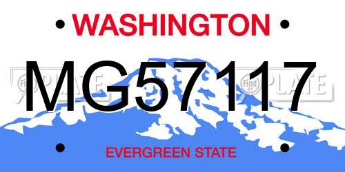 MG57117 Washington License Plate